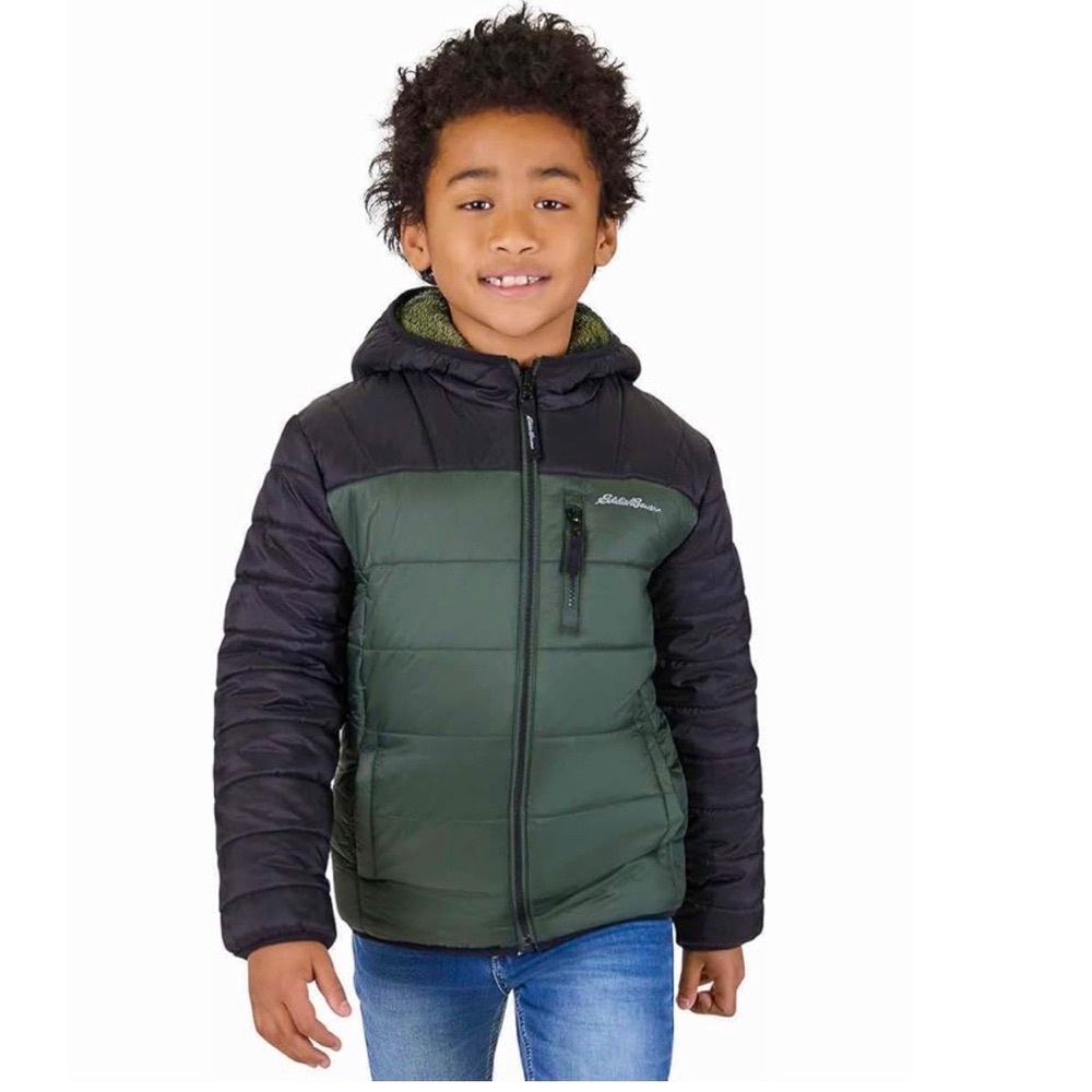 🖤💚Eddie Bauer Kids Deer Harbor Reversible Hooded Jacket Size-Large(14/16)💚🖤